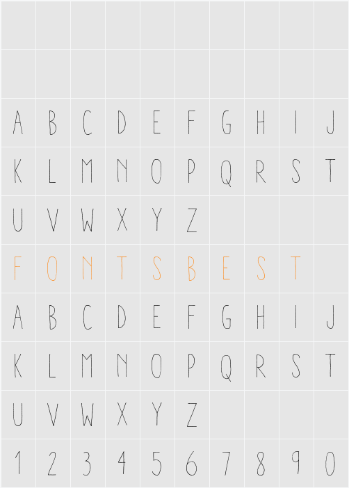 Aracne Condensed Light Character Map