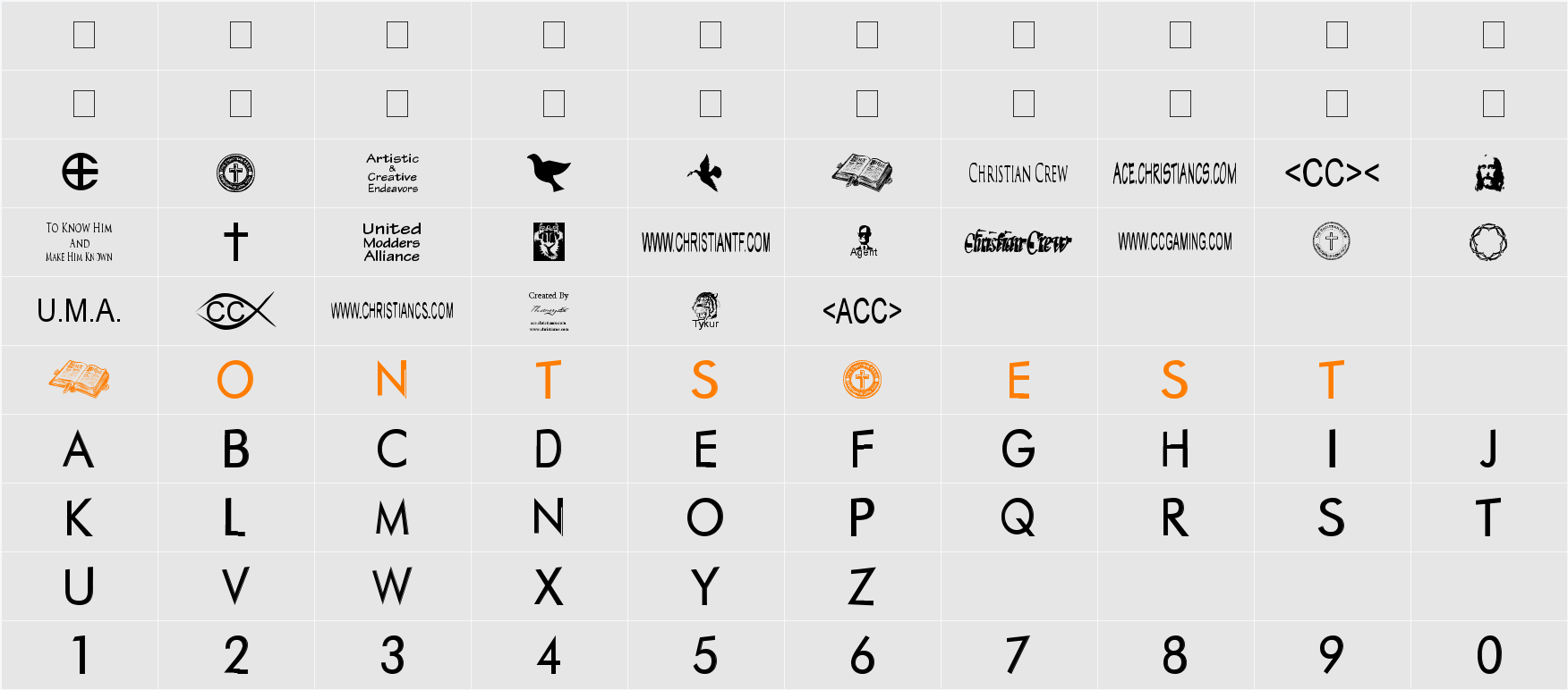 Christian Crew Character Map