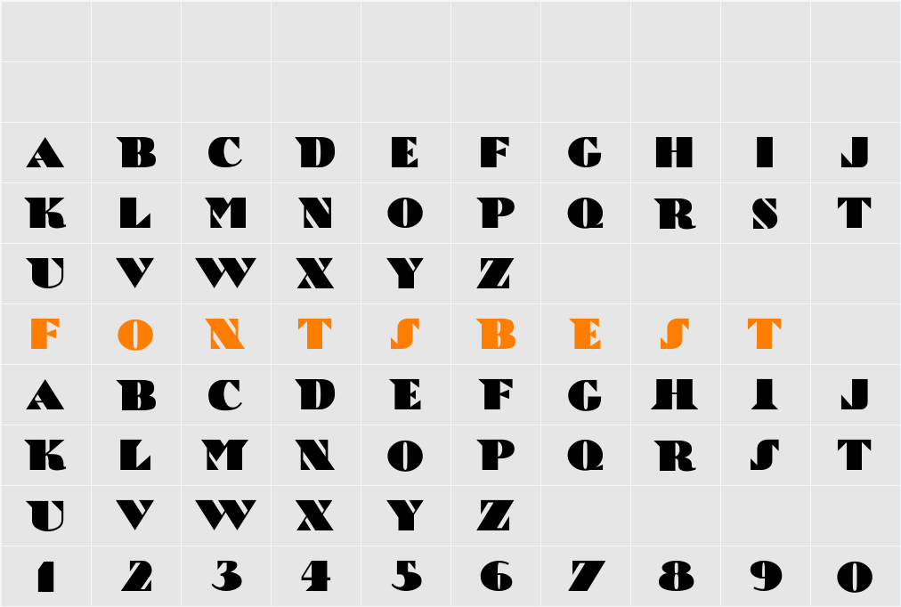 Bric-a-Braque Character Map