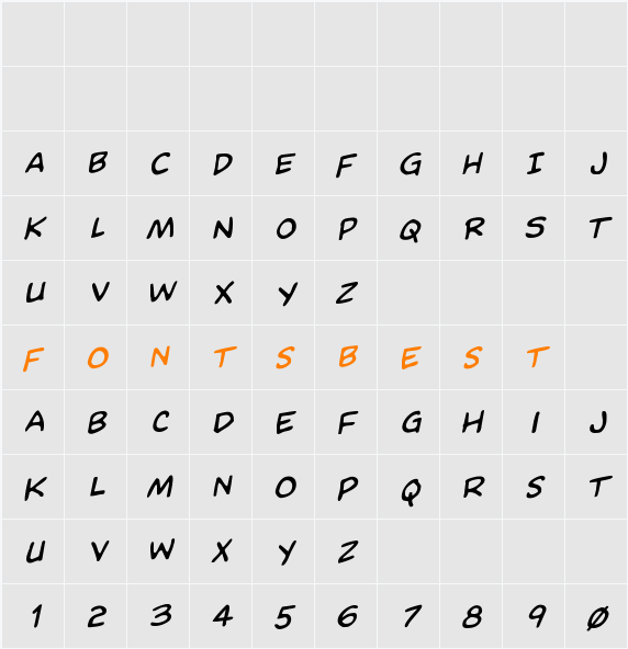 Domino Mask Rotalic Character Map