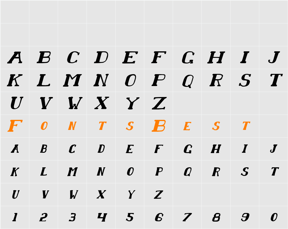 Chardin Doihle Bold Italic Character Map