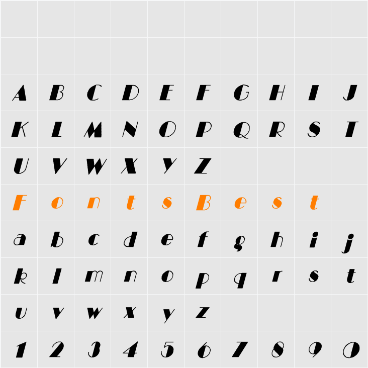 BIGCITY-Normal Italic Character Map