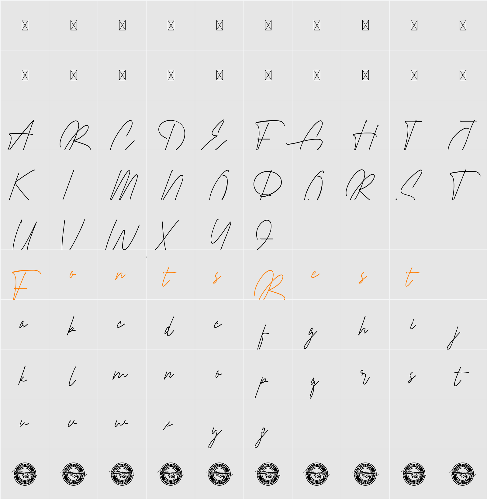 Braselton Demo Character Map