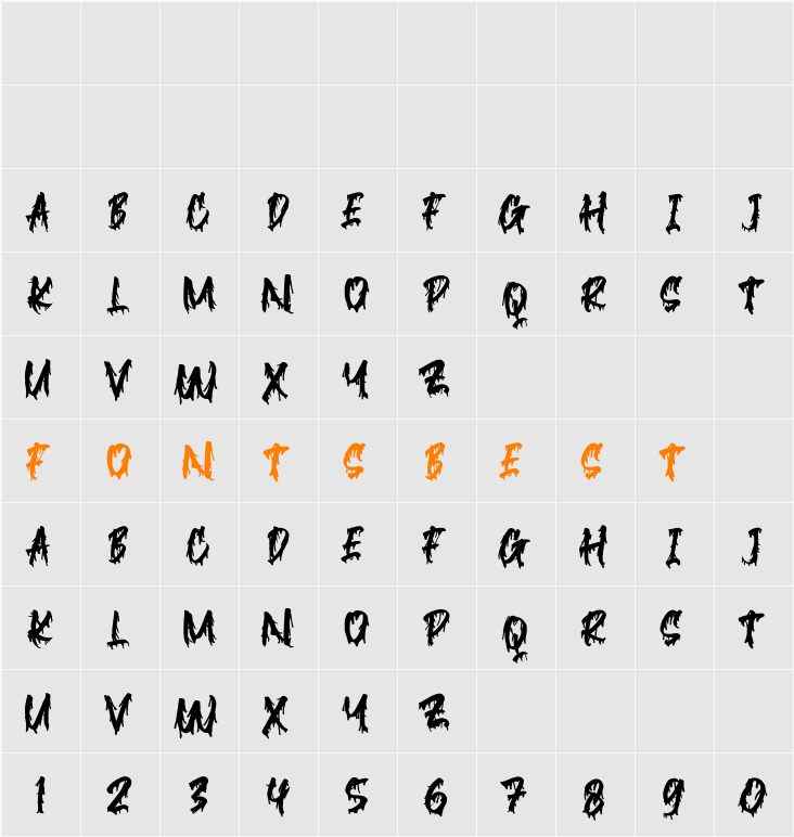 Blackink Character Map