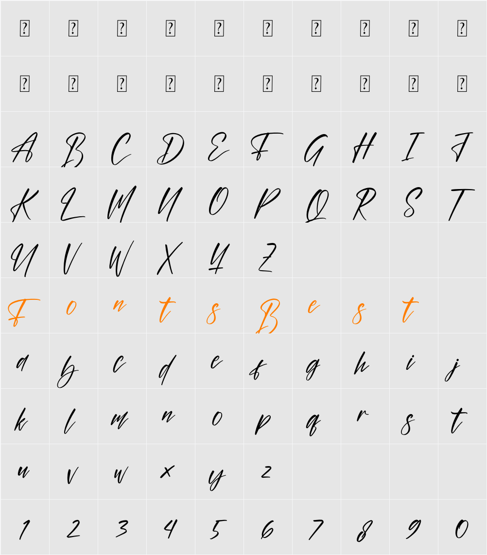 Abessom Character Map