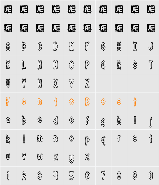 Dark Side BRK Character Map