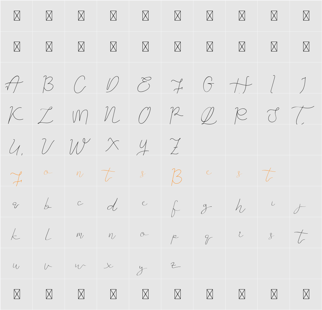 Arsya Edelwiess Demo Script Character Map