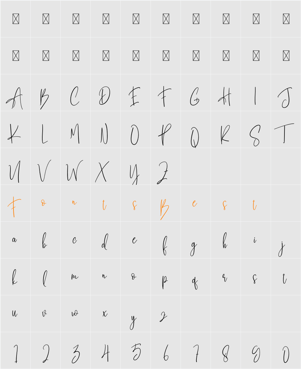 Bestie Signature Character Map