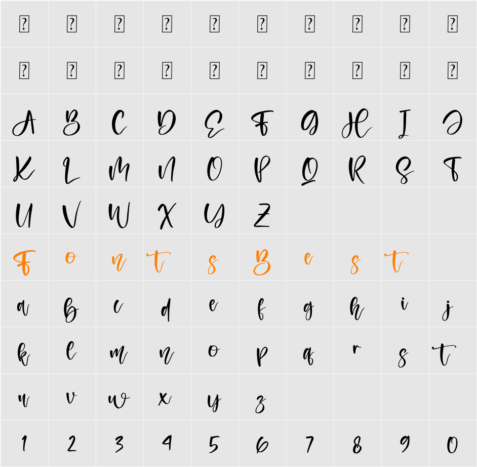 Amigoste Character Map