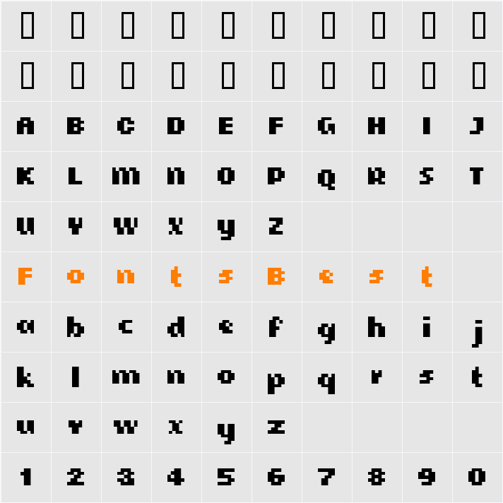 CellularBold Character Map