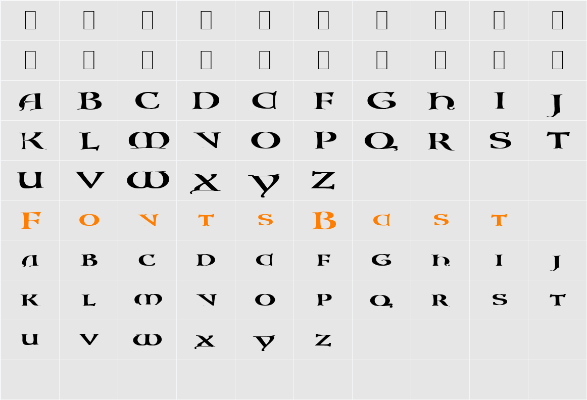Asylum 1 Character Map