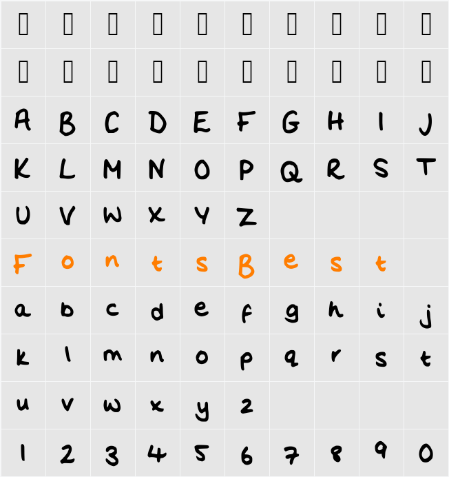 Flo__s_Handwriting Character Map