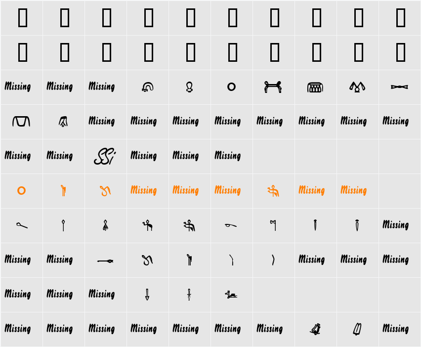 Cartouche5SSK Character Map