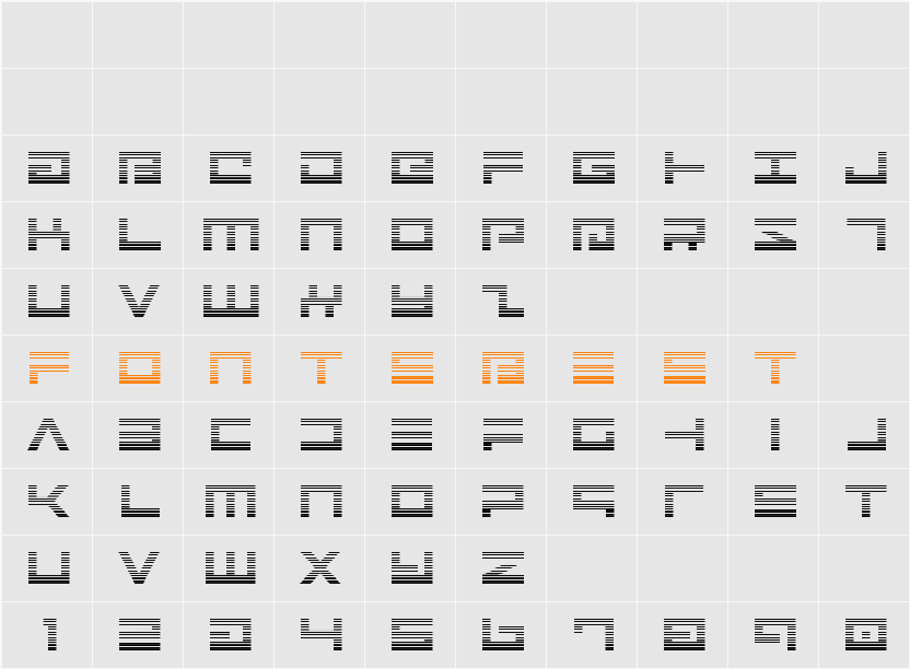 Avenger Gradient Character Map