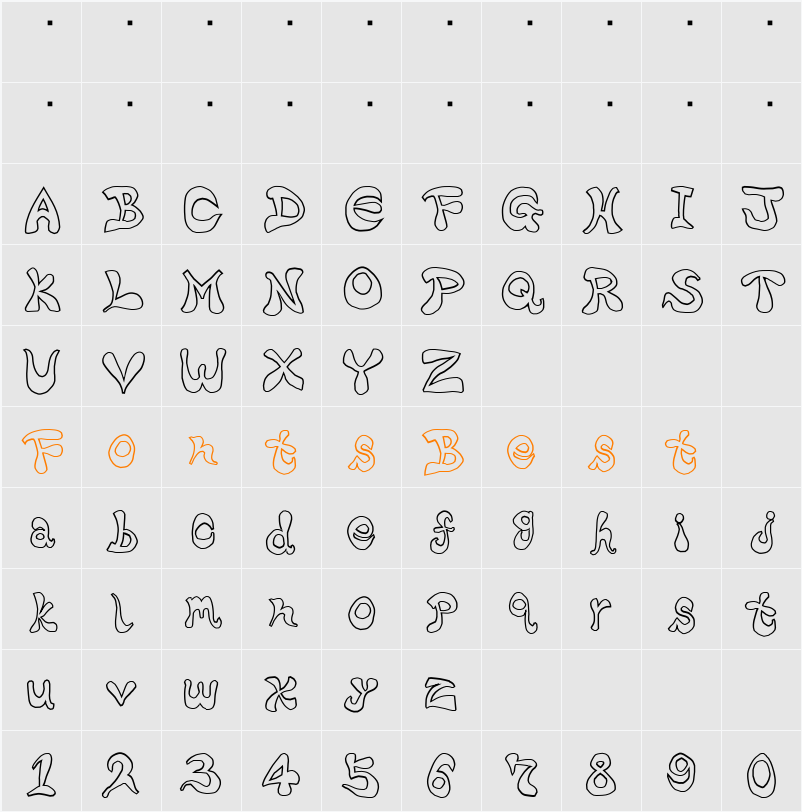 Bharatic-Font(W) Character Map