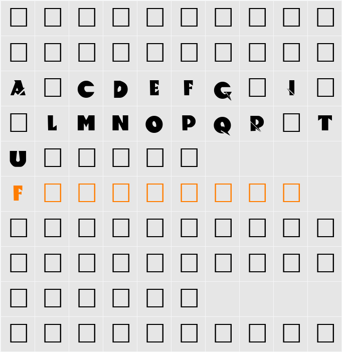 ACCELERATOR Character Map