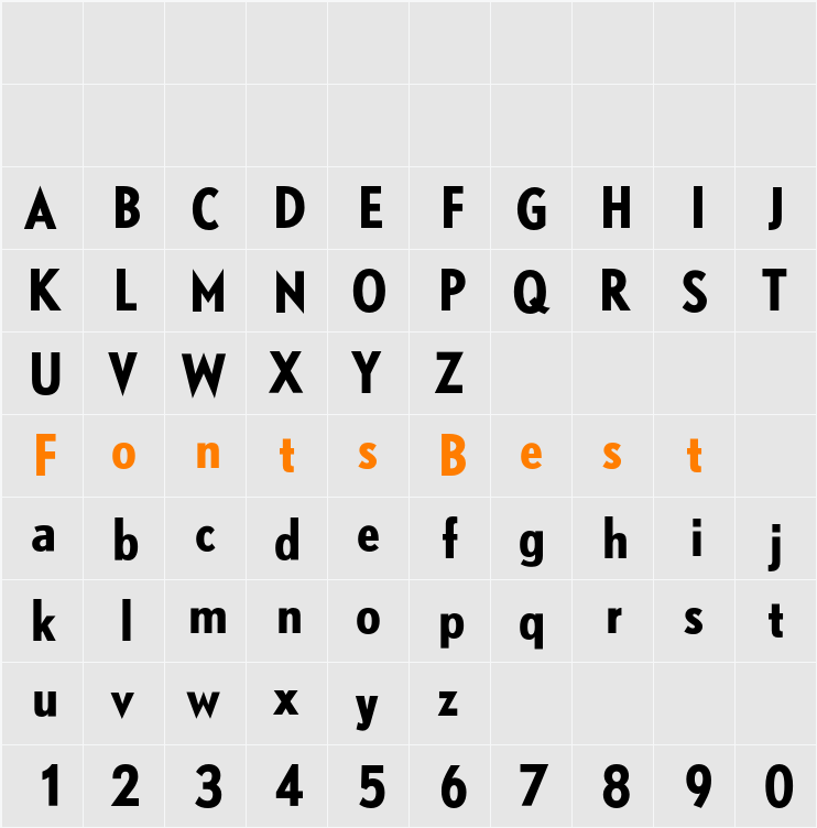 DTLNobelT Condensed Character Map
