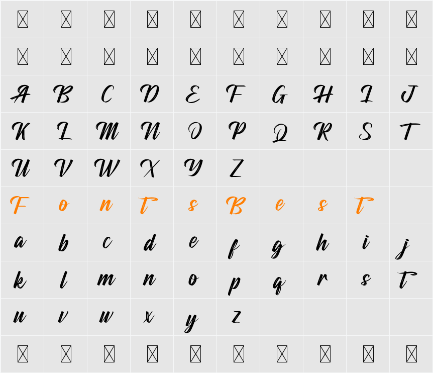 Blandis Demo Character Map