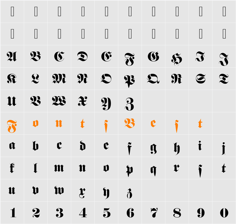 FetteFraD Character Map