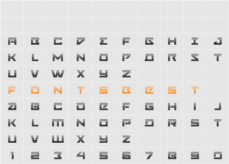 Navy Cadet Gradient Character Map