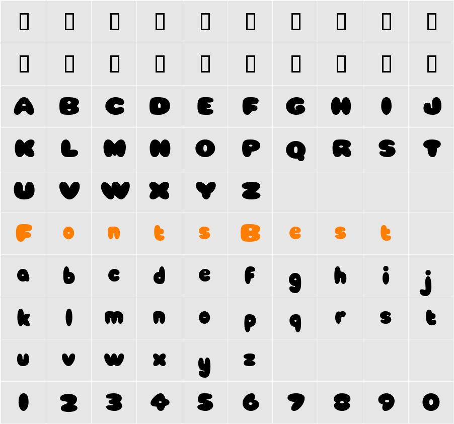 Babycakes Character Map