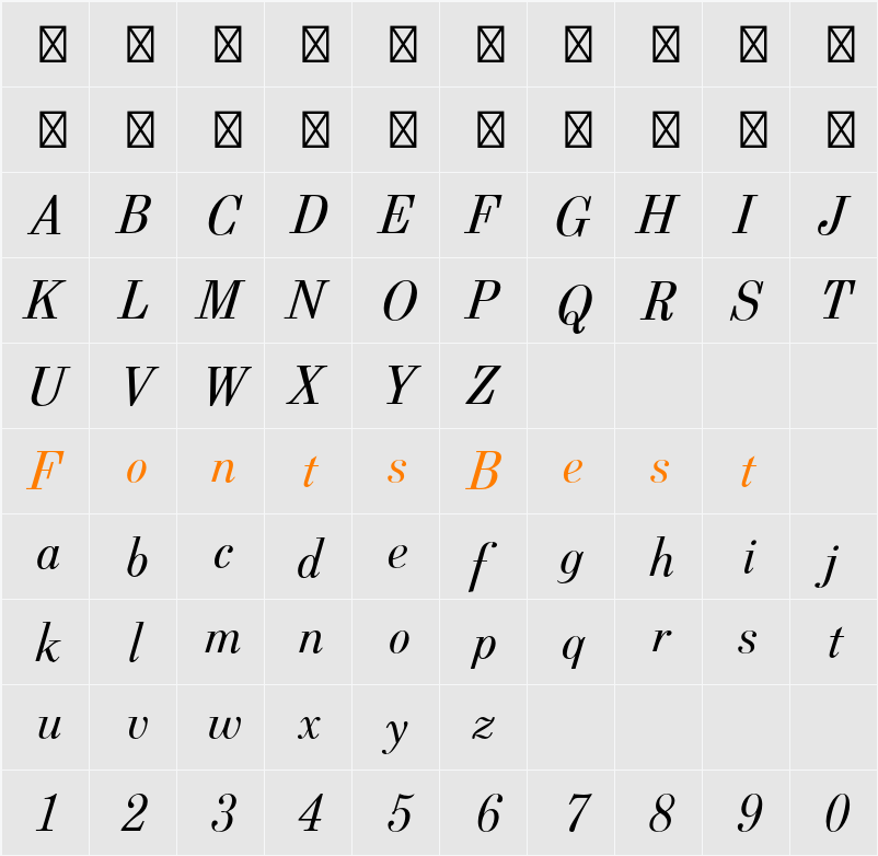 Berenis ADF Pro Character Map