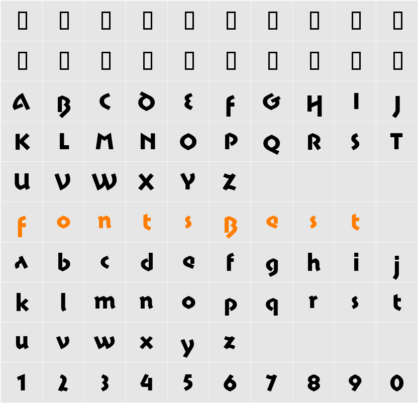 Motter SpartaITC TT Character Map