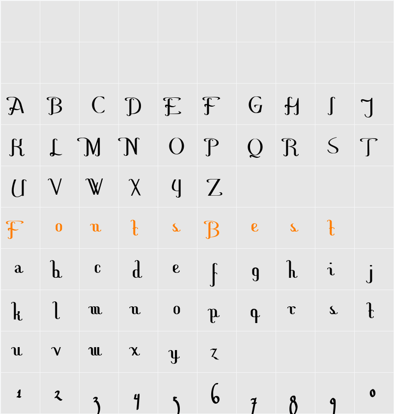 Hitalica  Character Map