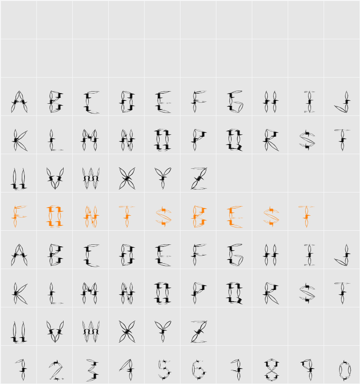 Danger Type Character Map