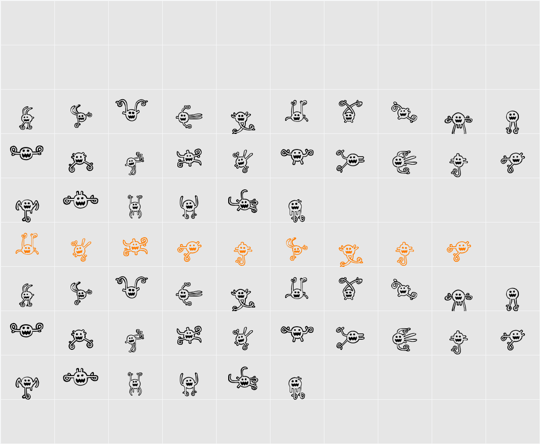 between my ears Character Map