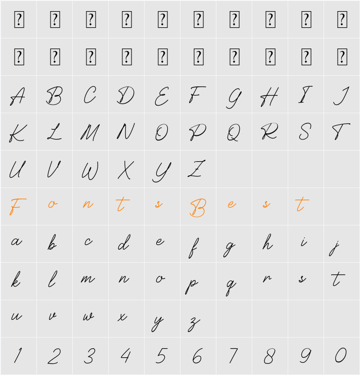 Balcony Signature Character Map