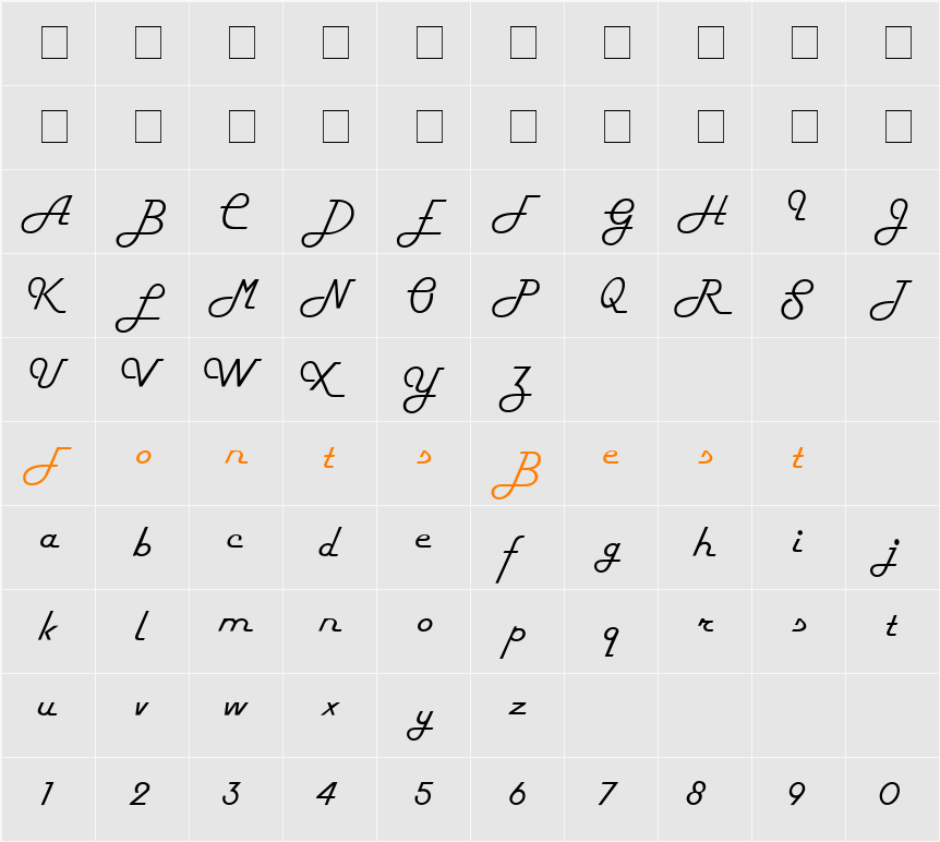 Fifties Character Map