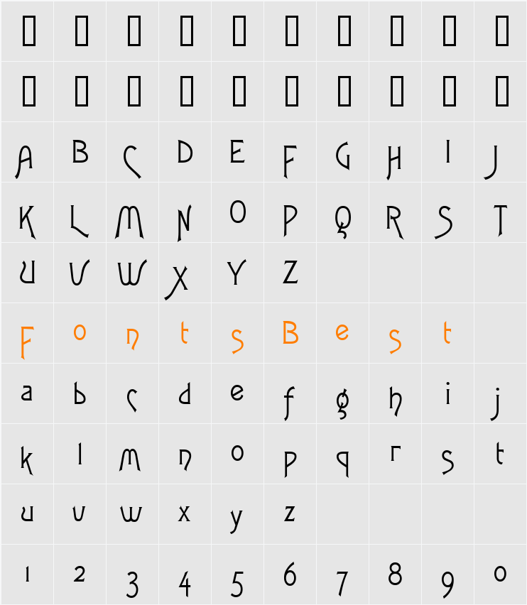 Fletch Extended Character Map
