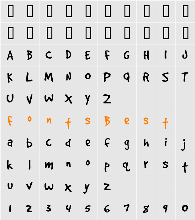 JI-Limbed Character Map