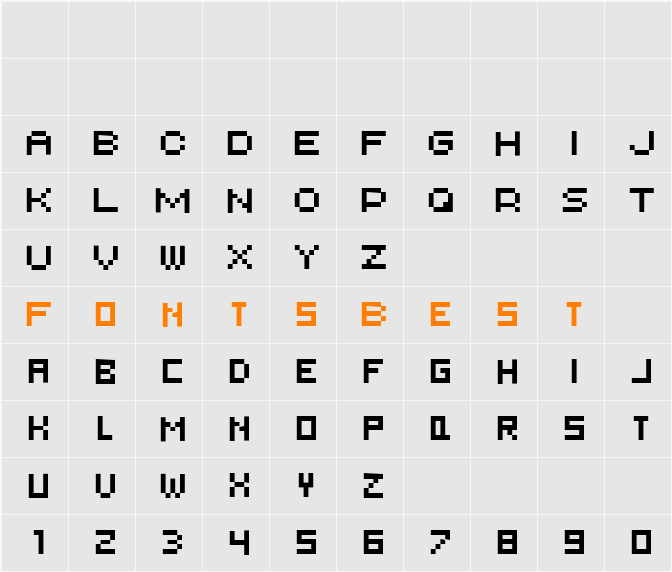 AuX DotBitC SmallCaps Character Map