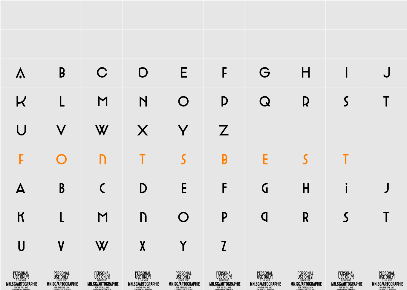 Artographie Medium Character Map