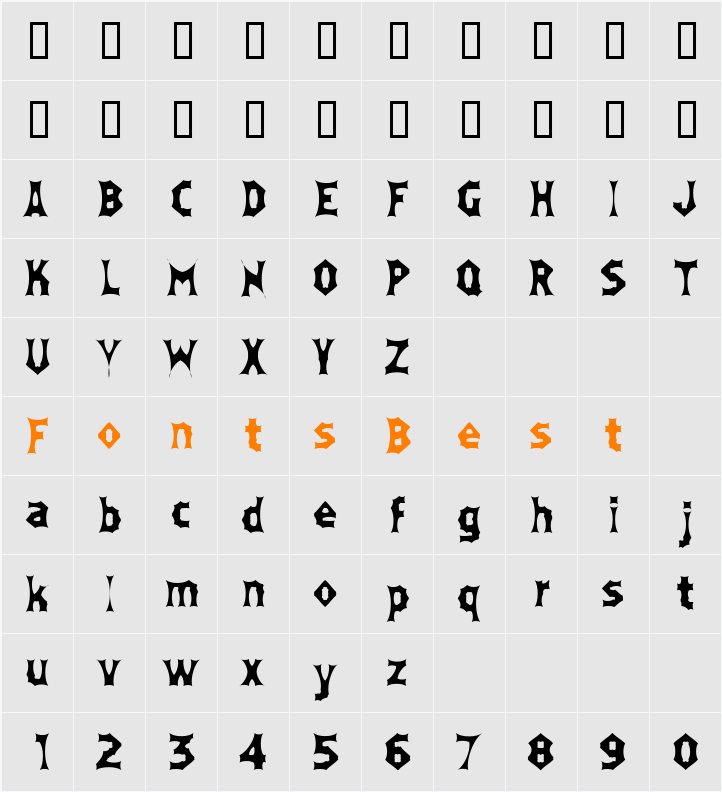 MoneyBox Character Map