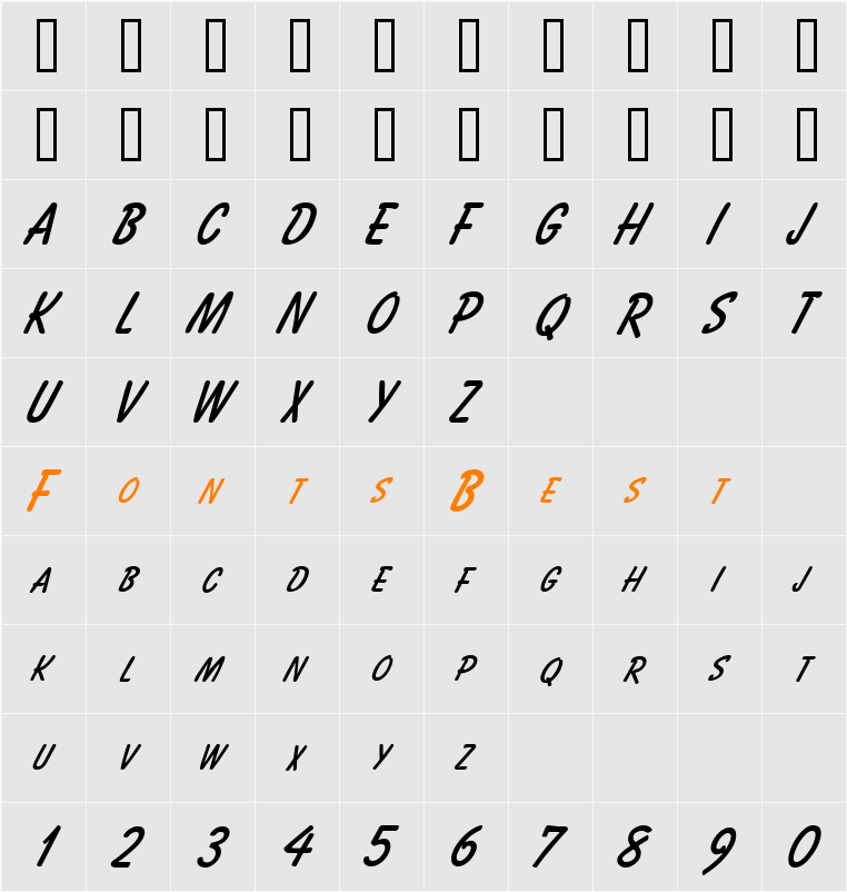 Bassett Character Map
