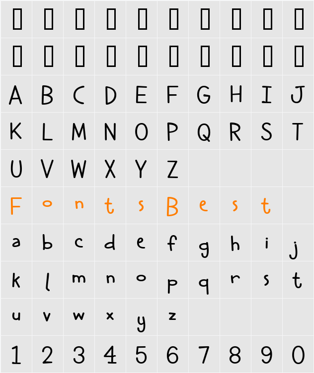 Cheddar Salad BTN Character Map