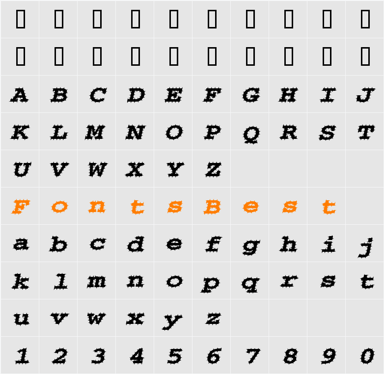 Chisel-Spiked-Extended Character Map