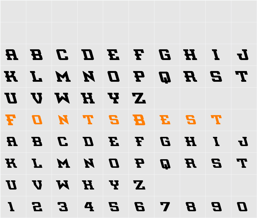 Interceptor Leftalic Character Map