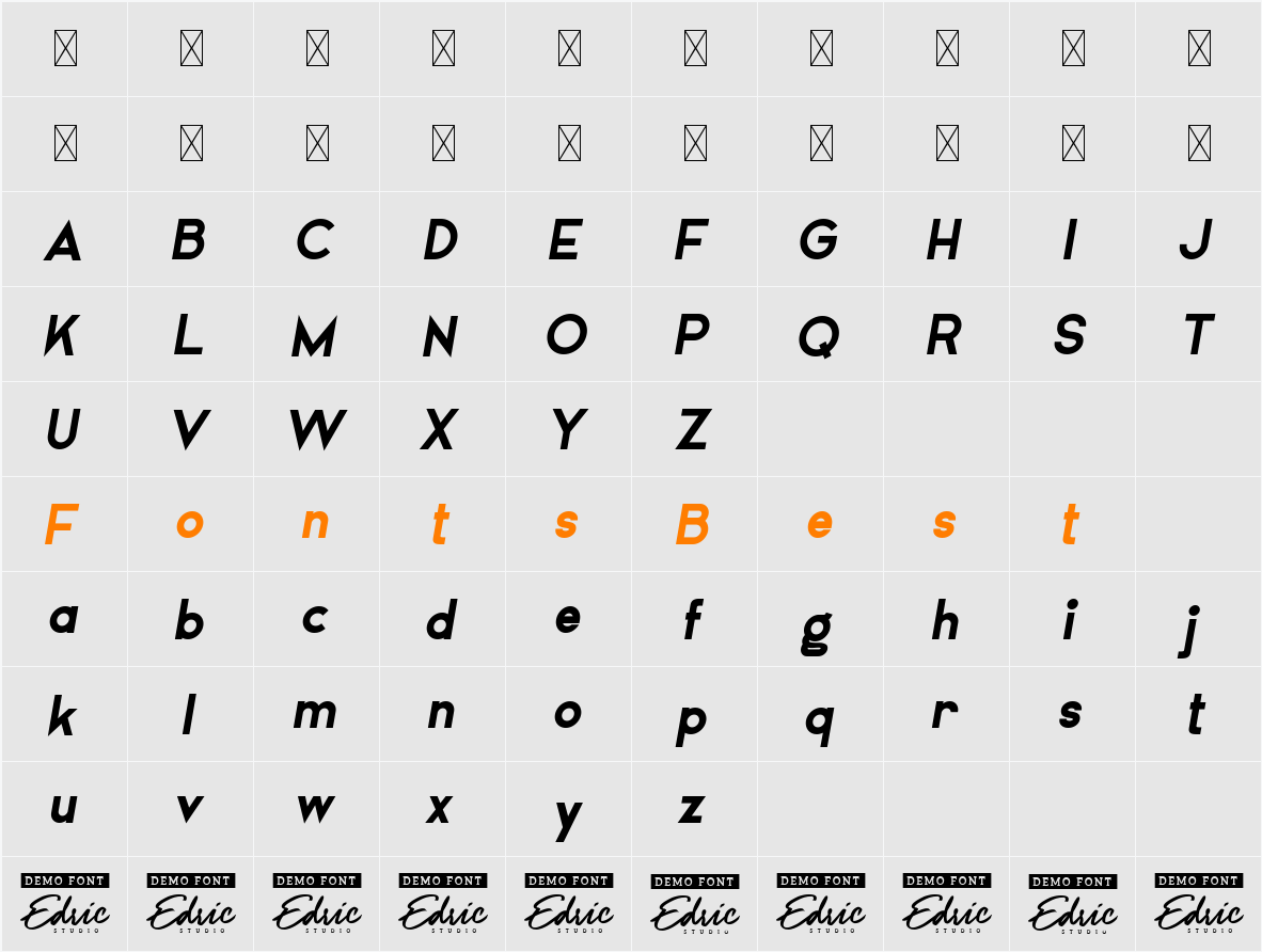 Airframe Demo Character Map
