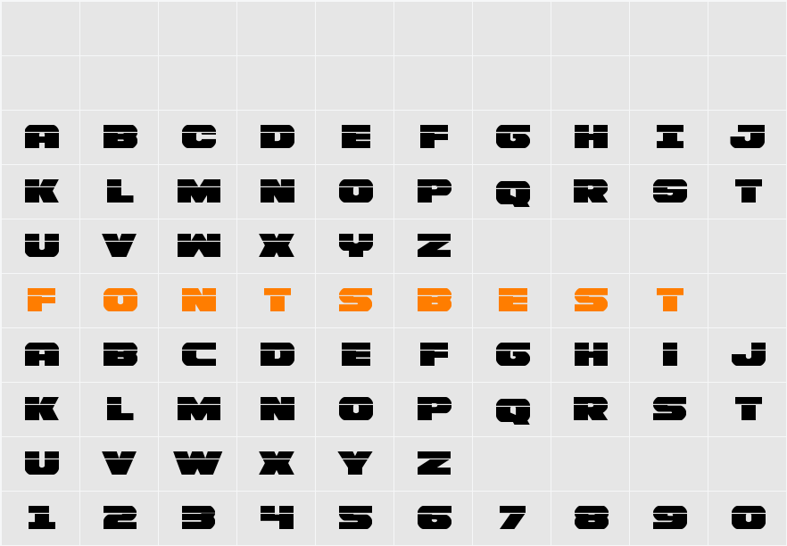 Bummer Laser Character Map