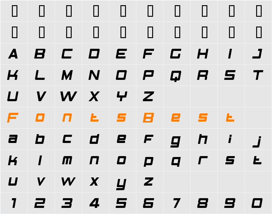 BN Elements Character Map