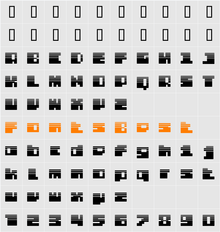 DS PTRLDizel Character Map