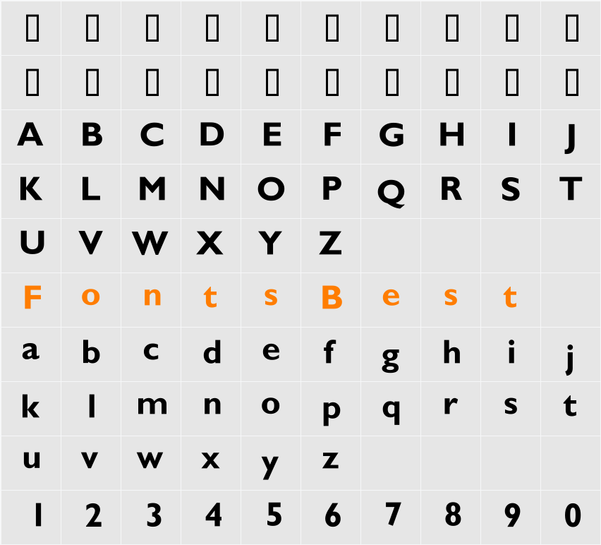 Barcodems Character Map