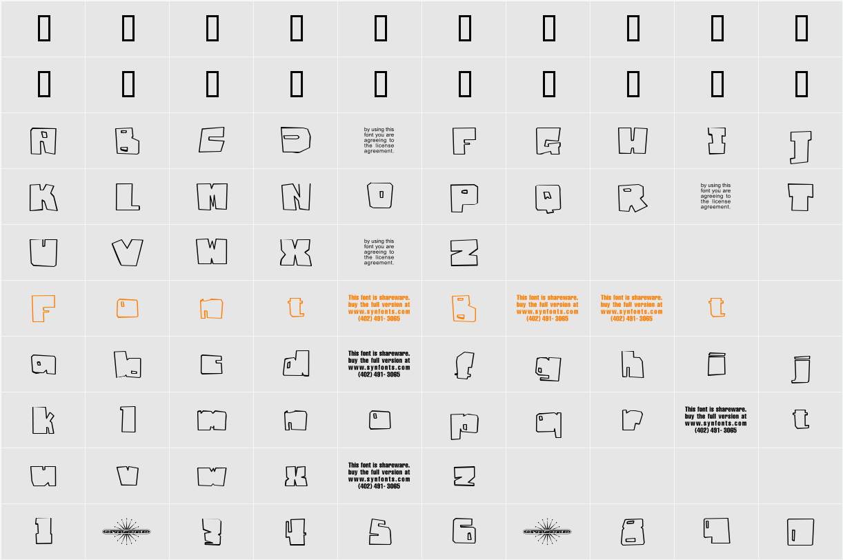 Badger Fatboy Character Map