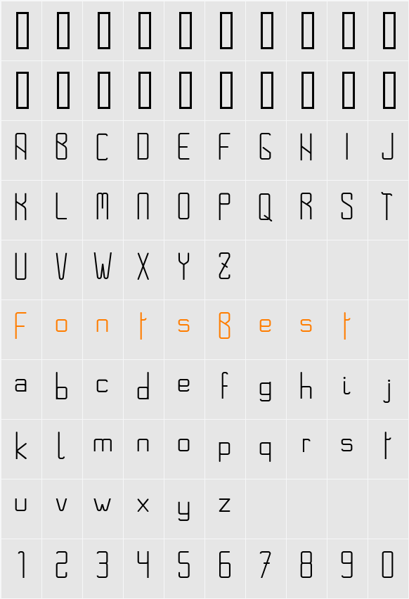 NOROESTE Character Map