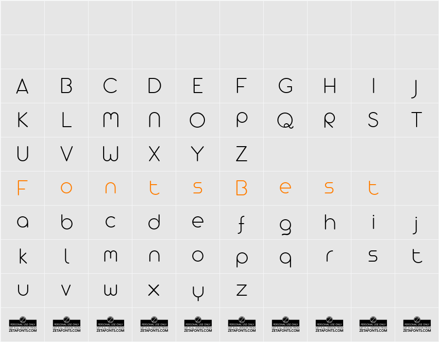 Arista Pro Alternate ExtraLight Character Map