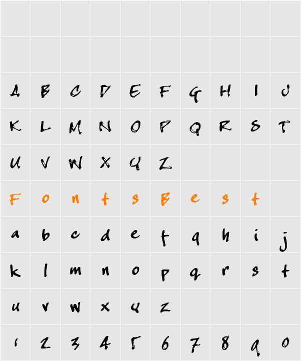 crappyJoe Character Map